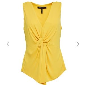 V-NECK GATHERED KNOT TOP